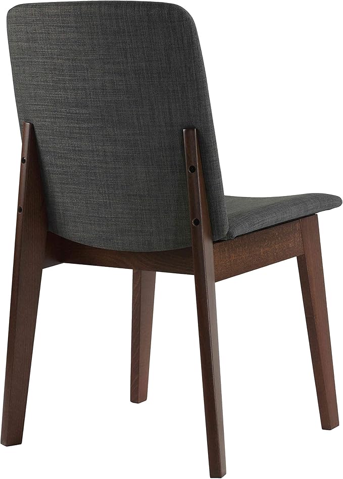 Cortesi Home Bjorn Dining Chair in Charcoal Fabric, (Set of 2), Grey