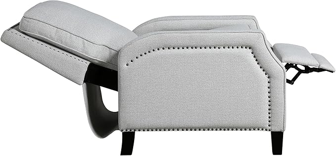 Lexicon Push Back Recliner Chair, Reclining Sofa Armchair, Modern Recliner Sofa Chair with Footrest, Chenille Fabric Recliner Arm Chair, Single Sofa Accent Chair for Living Room/Office/Apartment, Grey