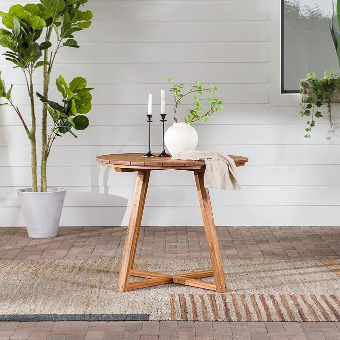 Walker Edison Vita Dining Table, Brown