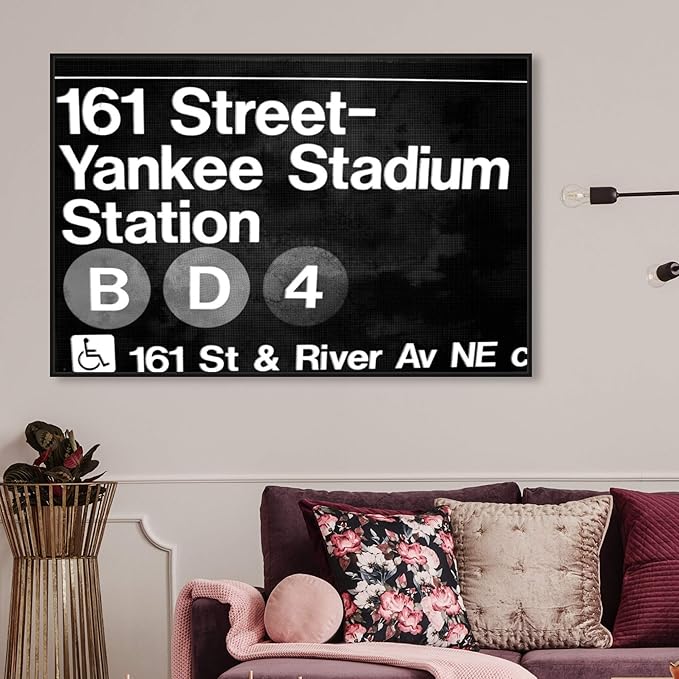 Cities and Skylines Framed Wall Art Canvas Prints 'Yankee Stadium' United States Cities