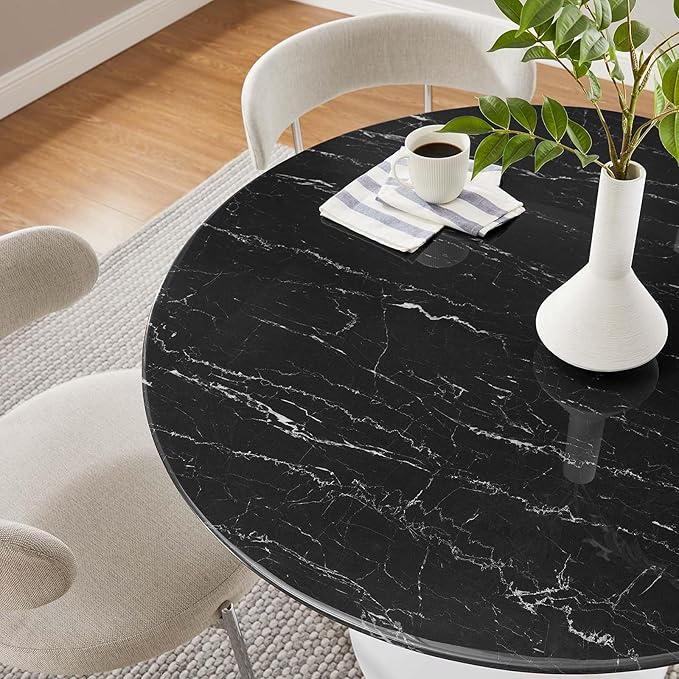 Modway Lippa Dining Table, 40", White Black