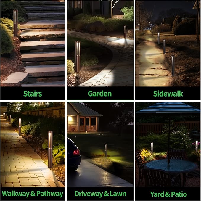 Outdoor Path Lights, Unique LED Landscape Pathway Lights, 12V Low Voltage Wired, Waterproof 3W 110LM ORB Aluminum for Backyard Patio 6 Pack