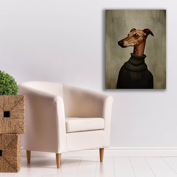 Epic Graffiti 'Green Sweater Dog' by Svetlana Aleynikova Canvas Wall Art, 26" x 34"