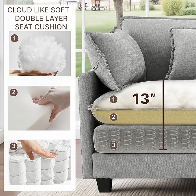 157" Oversized Modular Sectional Sofa with Storage Console,U-Shaped Cloud Couch with Movable Ottoman,Deep Seat,Thick Cushions, Multi Functional Console with USB & 2 Cup Holder,Sofa Set for Living Room | Wood Frame