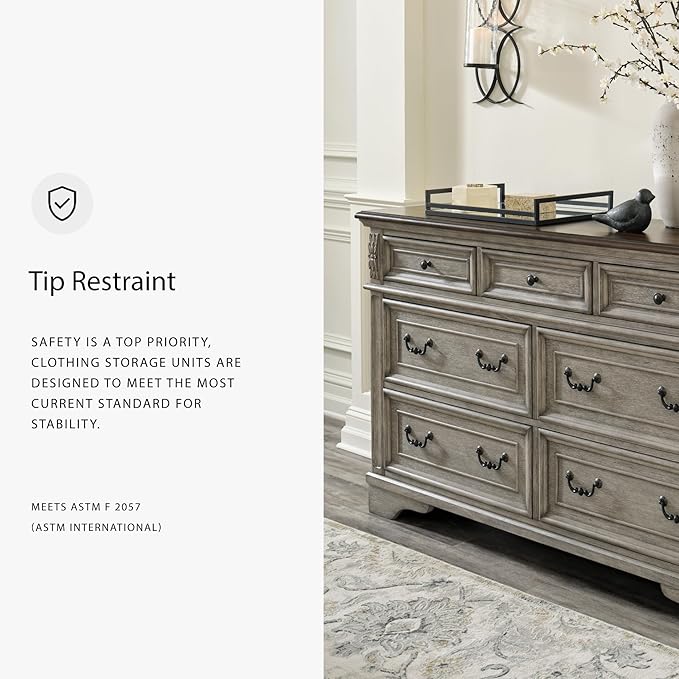 Signature Design by Ashley Londenbay Classic Farmhouse 7 Drawer Dresser, Brown & Gray