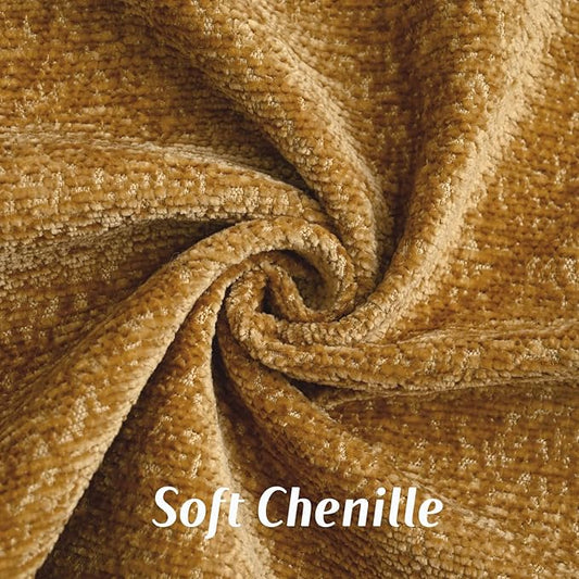 FUTEI Tobacco Chenille Throw Pillow Covers 24x24 Inch Set of 2,Soft Cozy Bound Edge Design European Cushion Cover,Home Decor for Couch Bed Living Room
