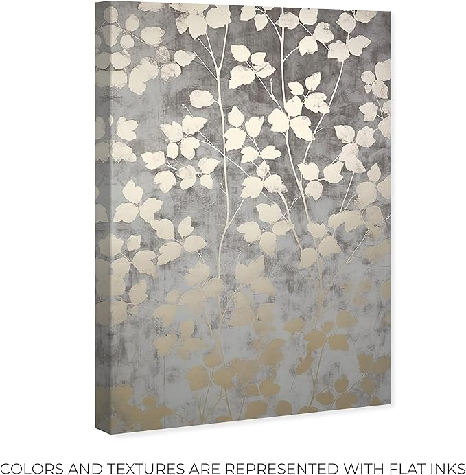 Art Remedy Silvery Gray Garden Canvas Elegant Floral Wall Art, Gallery Wrapped, 20" x 30"
