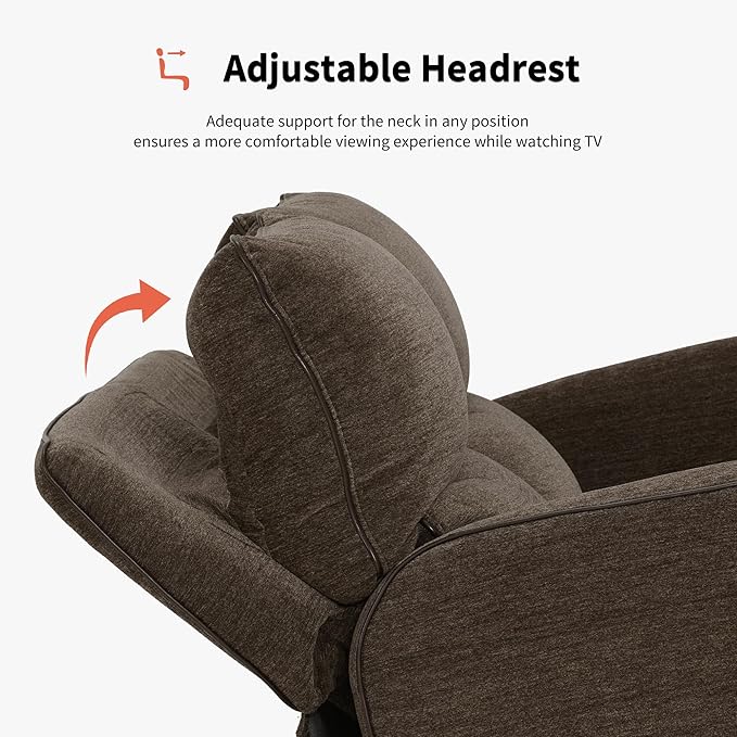 MCombo 60" Wall Hugger Power Loveseat Recliner Sofa with Adjustable Headrest, RV Reclining Loveseat with USB and Type C Charge Ports for Living Room 6924 (Brown, Loveseat)