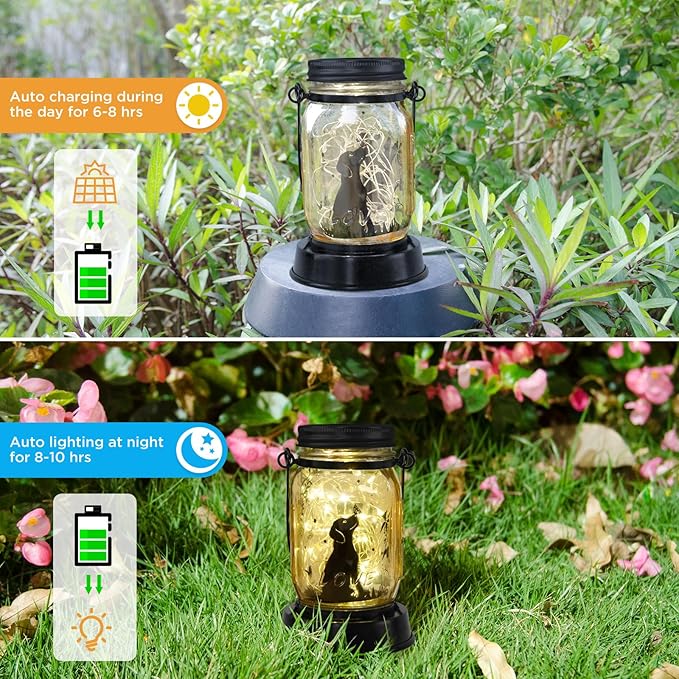 ShangTianFeng Dog Solar Lanterns Mother Day Gift Outdoor Garden Hanging Solar Lights Dog Lover Gifts for Women, Memorial Gifts Fairy Lights for Patio Yard Lawn Outside Decor Lamp