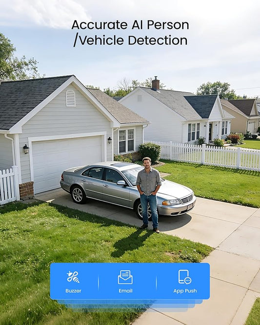 ZOSI 1080P HD Home Surveillance Camera System with AI Human Vehicle Detection, 5MP 8 Channel CCTV DVR Recorder (No HDD), 8 x 2.0MP 1920TVL Outdoor/Indoor Surveillance Bullet Cameras, Remote Access