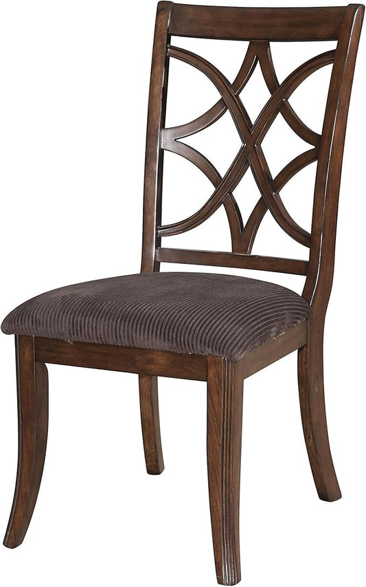 ACME Keenan Arm Chair, Walnut Finish, Set of 2
