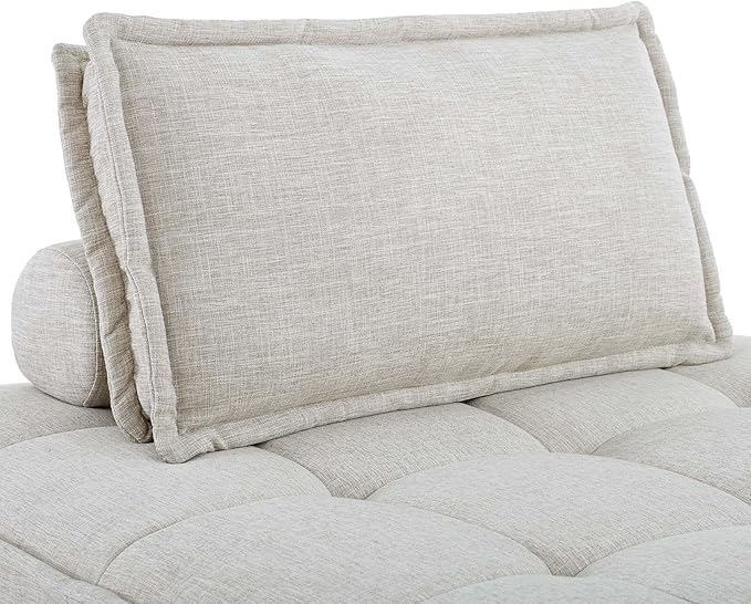Modway Saunter Tufted Fabric Armless Chair, Beige