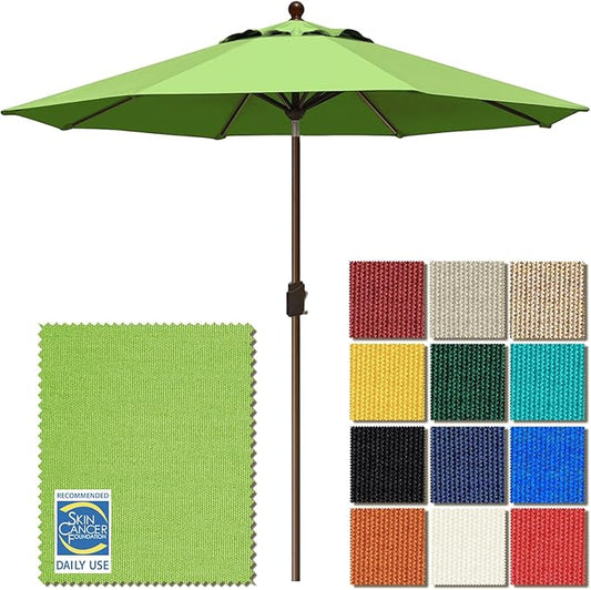 EliteShade USA 10-Year-Non-Fading 9Ft Market Patio Umbrella, UPF 50+ UV Protection Performance Sun Umbrella, Heavy Duty Commercial Grade Outdoor Table Umbrella with Crank & Tilt, Windproof Vented Top for Garden, Pool, Deck and Outdoor Playsets, Macaw G...