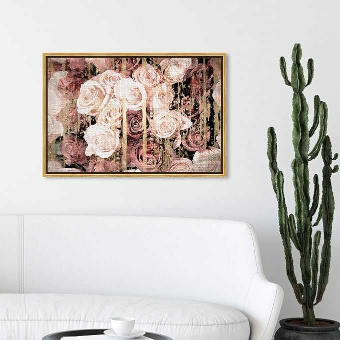 The Oliver Gal Artist Co. Floral and Botanical Framed Wall Art Canvas Prints 'Shabby Chic Romance' Florals