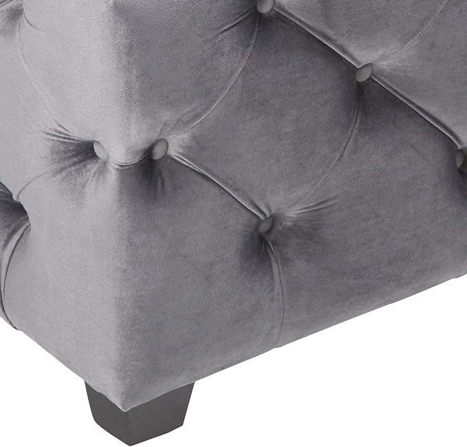 Christopher Knight Home Piper Velvet Ottoman, Grey