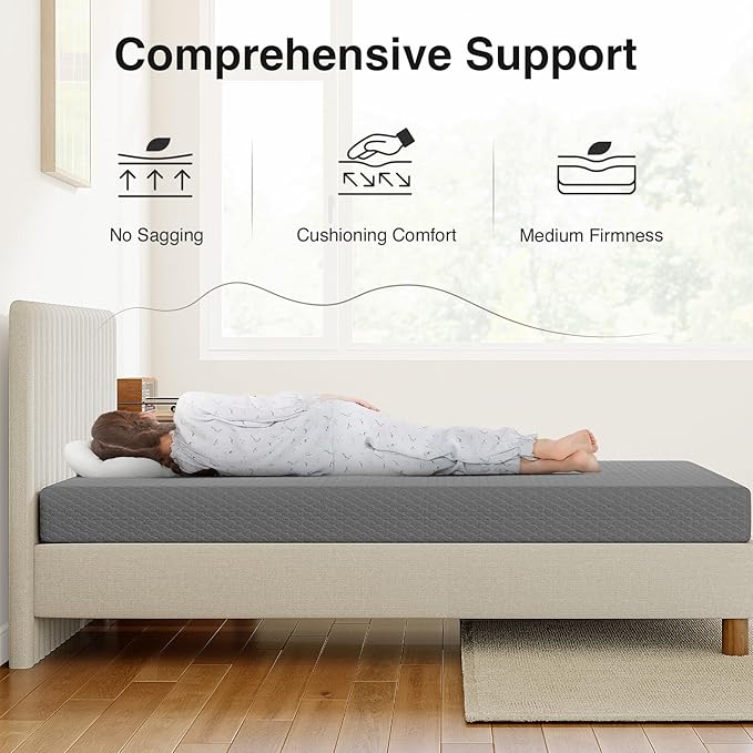 Novilla 8 Inch Twin Mattress, Cooling Memory Foam Mattress Twin Size for Pressure Relief & Thermally Balanced, Breathable Twin Bed Mattresses Designed for Enhanced Support & Quick Asleep