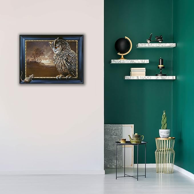 Epic Graffiti 'Eagle Owl and Mouse' by Harro Maass, Canvas Wall Art, 34"x26"