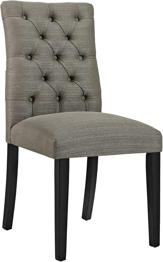 Modway MO- Duchess Modern Tufted Button Upholstered Fabric Parsons, Dining Chair, Granite
