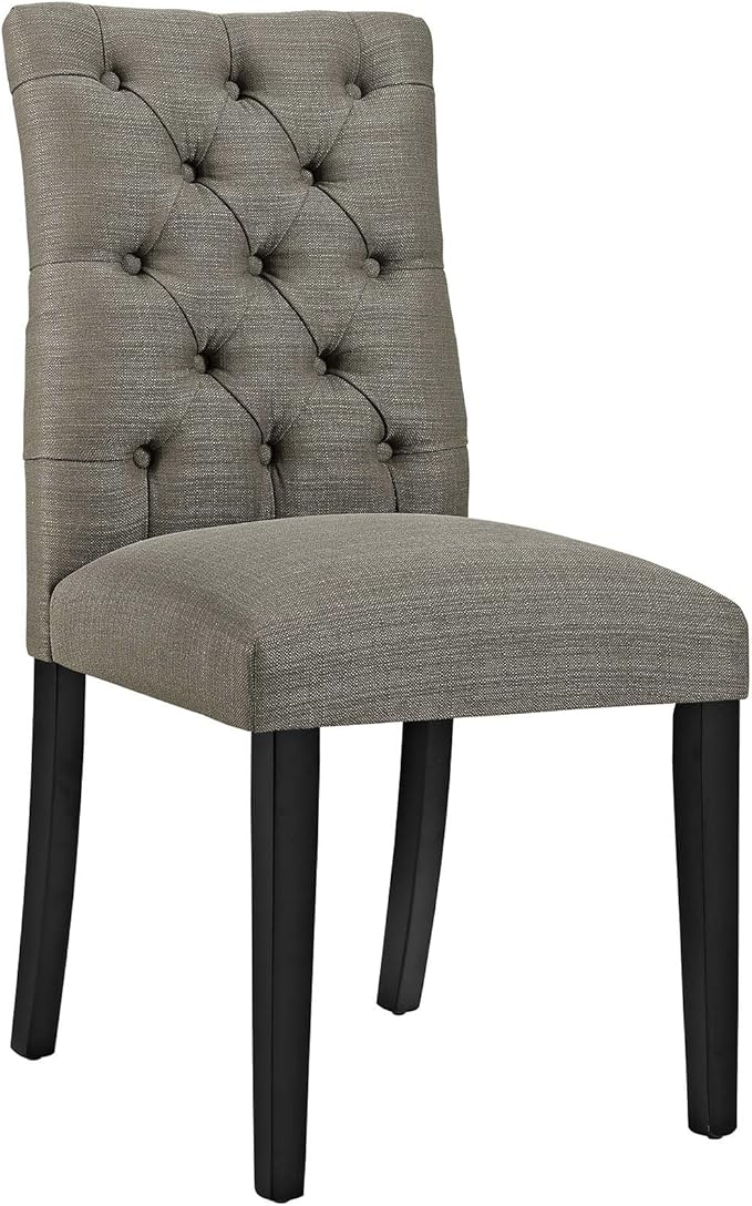 Modway MO- Duchess Modern Tufted Button Upholstered Fabric Parsons, Dining Chair, Granite