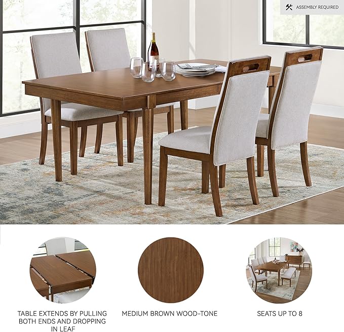 Signature Design by Ashley Lyncott Casual Dining Extension Table, Dark Brown