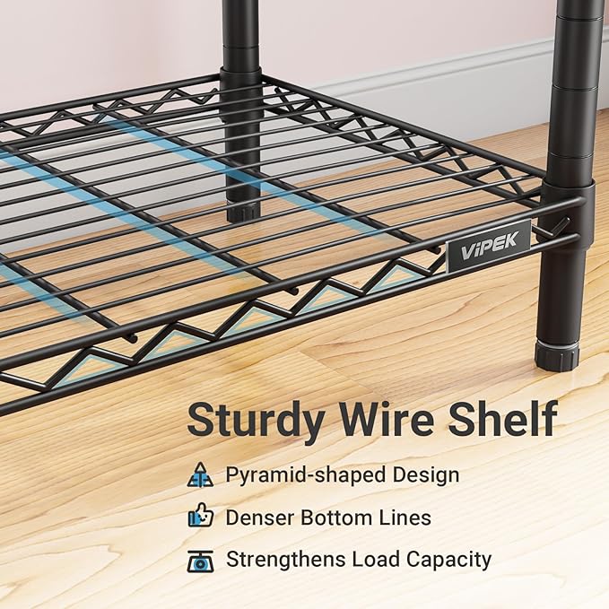 VIPEK V40C Medium Covered Clothes Rack, Freestanding Clothing Rack with Black Oxford Fabric Cover for Hanging Clothes, Adjustable Portable Closet Wardrobe for Bedroom & Walk-in Closet, Max Load 900LBS