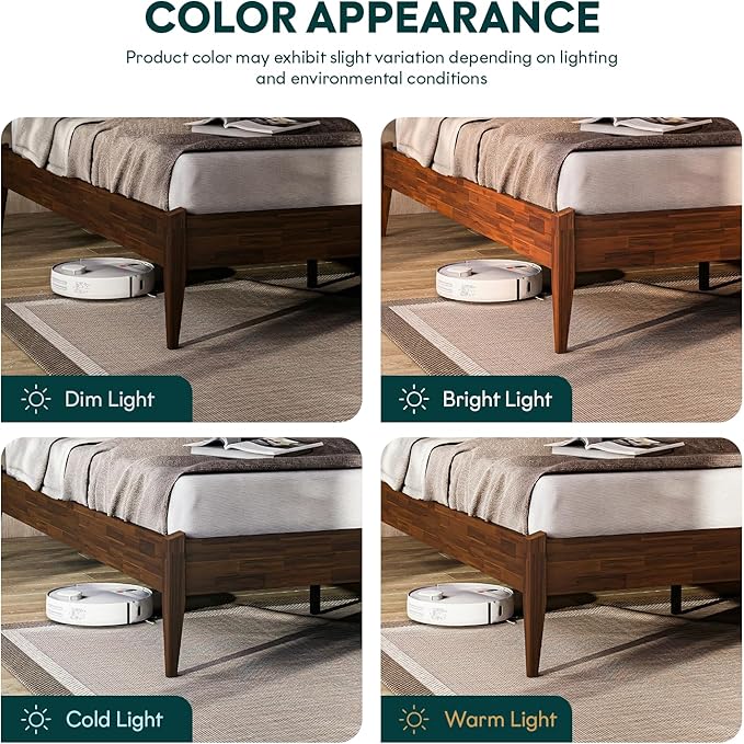 Dinkee Basic Bed Frame Without headboard - Dark Chocolate - King
