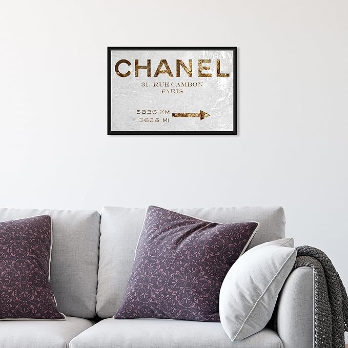The Oliver Gal Artist Co. Contemporary 10 in x 15 in Paris Couture Luxury Framed Canvas Wall Art Bedroom Gold