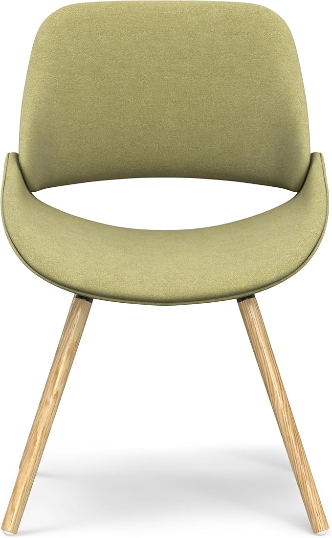 SIMPLIHOME Malden Dining Chair in Acid Green Woven Fabric, 22.8 x 20.9 x 30.9 inches, Bentwood Design with Light Wood Legs, Modern Seating for Dining Room