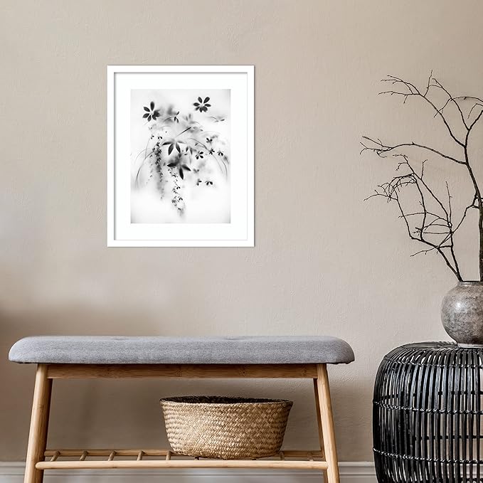 Amanti Art Framed Wall Art Print 21x17 Natural Floral Veil by Teis Albers, Nature Wall Art, Modern Contemporary Decor, Small Poster Painting Artwork for Living Room, Bedroom, Bathroom, Kitchen,
