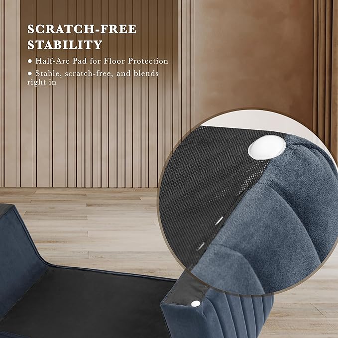 Spatial Order Modern Arch Channel Bench | Bench for Living Room & Bedroom | Decorative Home Furniture - Blue Velvet