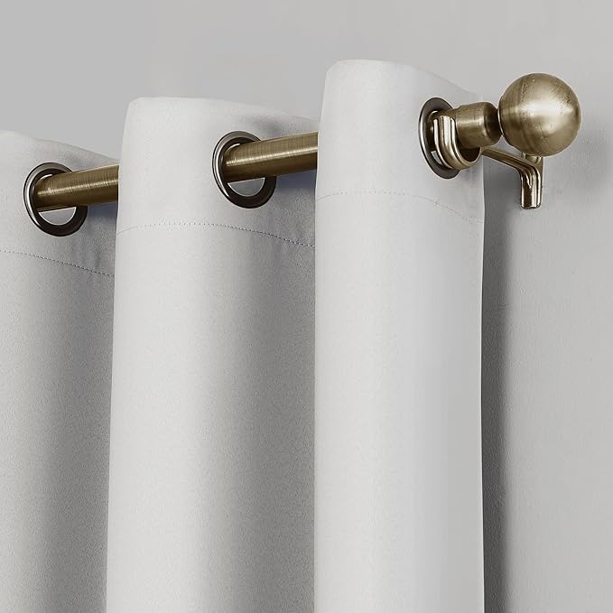 Sun Zero Nordic Theater Grade Extreme 100% Blackout Grommet Curtain Single Panel, 52" x 120", Pearl