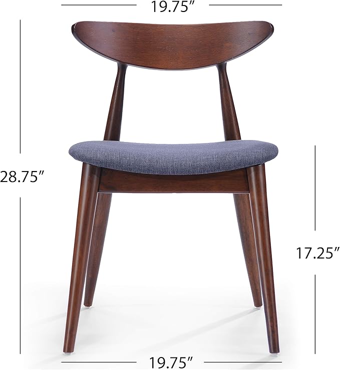 Christopher Knight Home Barron Fabric Dining Chairs, 2-Pcs Set, Charcoal