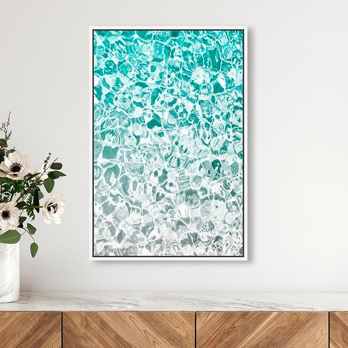 The Oliver Gal Artist Co. Nautical and Coastal Wall Art Framed Canvas Prints 'Clear Aqua Waters' Coastal