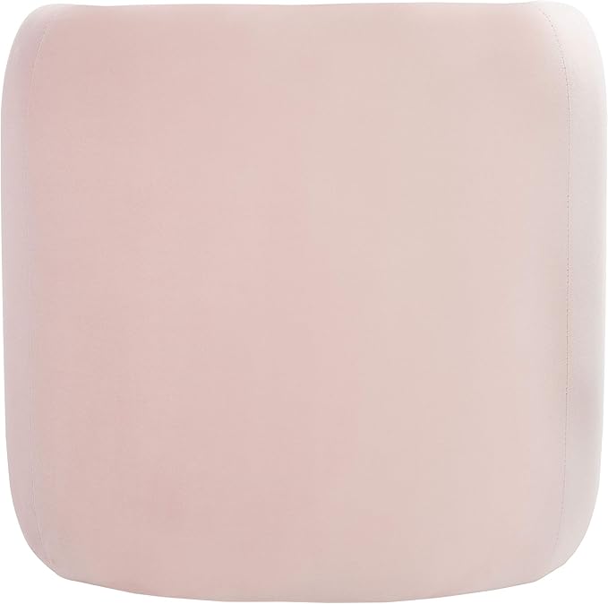 Safavieh Home Collection Kibo Modern Waterfall Light Pink Velvet Ottoman (Fully Assembled)