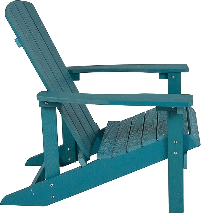 Flash Furniture Charlestown Poly Resin Adirondack Chair - Sea Foam - All Weather - Indoor/Outdoor - Set of 2