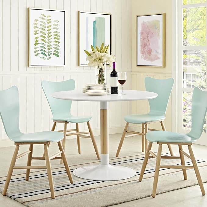 Modway Whirl 40" Contemporary Modern Round Kitchen and Dining Table in White