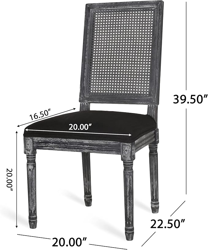 Christopher Knight Home Regina Dining Chair, Black + Gray