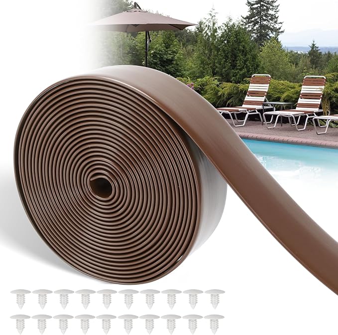 LukLoy 2" Wide 20ft Long Vinyl Straps for Patio Chairs Repair DIY + 20 Rivets, Replacement Straps for Lawn Chairs Patio Garden Balcony Outdoor Lounge Dining Furniture Repair, Brown