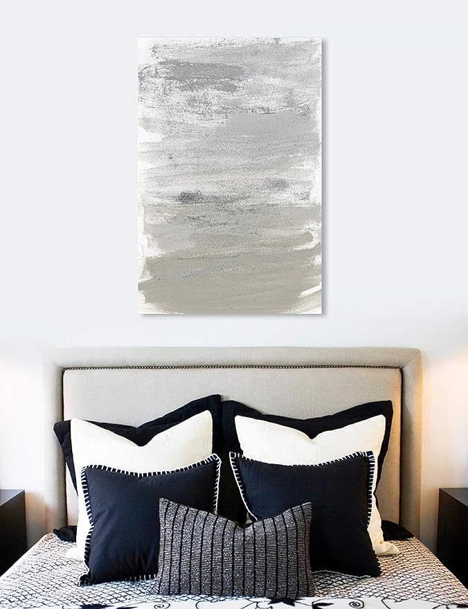 The Oliver Gal Artist Co. Oliver Gal 'Silver Storm' Gray Abstract Wall Art Print Premium Canvas, 40" x 60"
