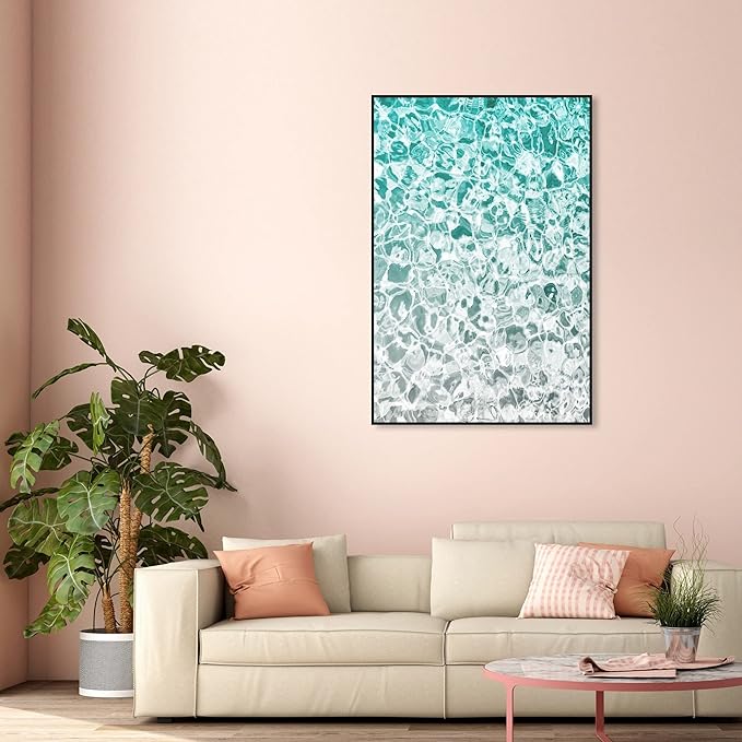 The Oliver Gal Artist Co. Nautical and Coastal Wall Art Framed Canvas Prints 'Clear Aqua Waters' Coastal