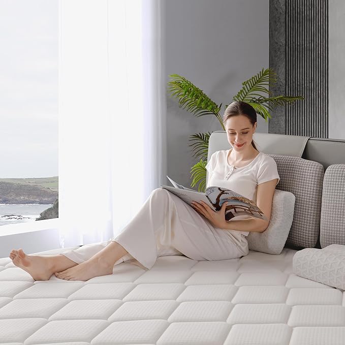 Twin Mattress | 10 Inch Twin Size Hybrid Mattresses in a Box | Medium Firm Memory Foam and Individual Pocket Springs | Fiberglass Free Bed Mattres | Breathable | CertiPUR-US