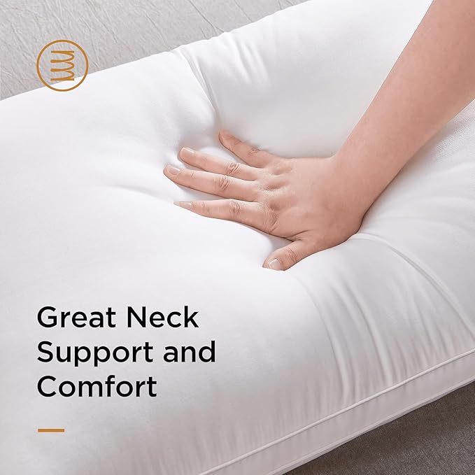 Acanva Cooling Bed Pillows for Sleeping 4 Pack, Luxury Hotel Quality with Premium 3D Down Like Filling for Back, Stomach or Side Sleepers, Soft & Comfortable
