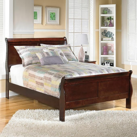 Signature Design by Ashley Alisdair Traditional Full Sleigh Bed, Foundation or Box Spring Needed, Dark Brown
