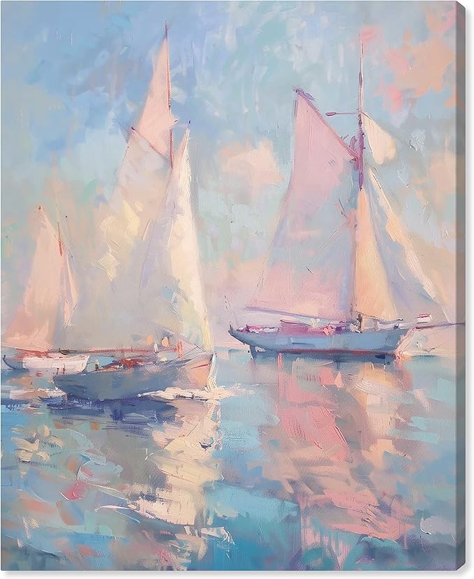 Art Remedy Set Sail Gallery Wrapped Sailing 1 Piece Canvas Wall Art, 24" x 30", Gallery Wrapped