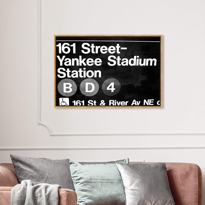 Cities and Skylines Framed Wall Art Canvas Prints 'Yankee Stadium' United States Cities