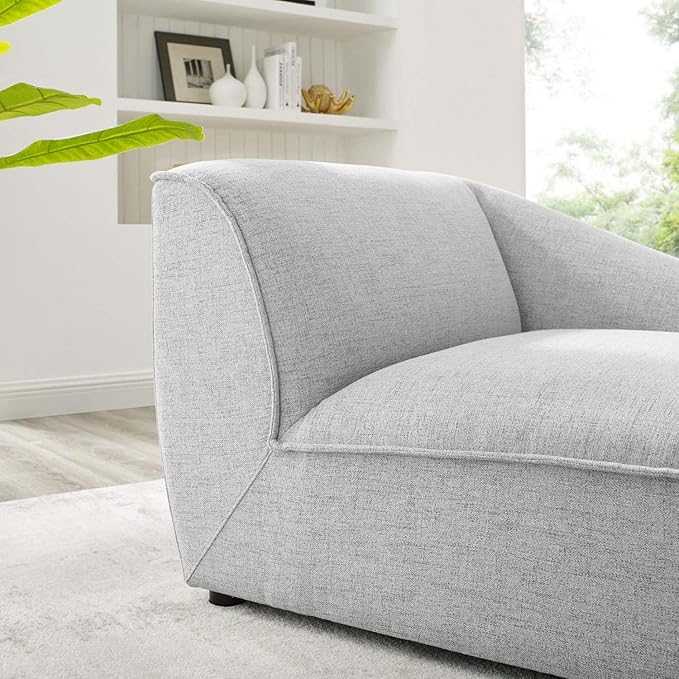 Modway Comprise Fabric Upholstered Sectional, Right-Arm Chair, Light Gray