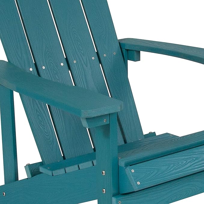 Flash Furniture Charlestown Poly Resin Adirondack Chair - Sea Foam - All Weather - Indoor/Outdoor - Set of 2