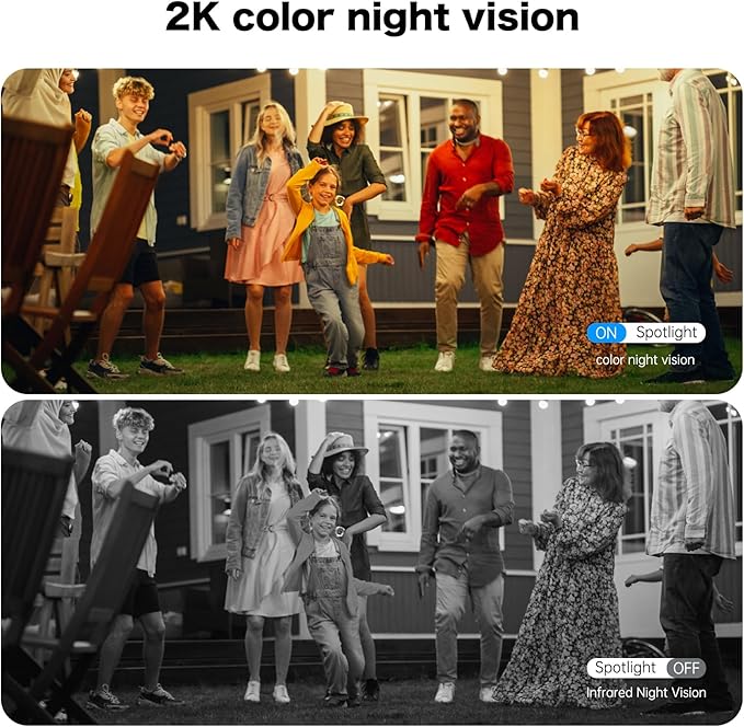 Solar Security Cameras Wireless Outdoor, 2K 4MP Security Cameras Battery Powered PTZ WiFi Camera, Color Night Vision, 2-Way Talk, PIR Motion Detection for Home Security (Black 4 Pack)