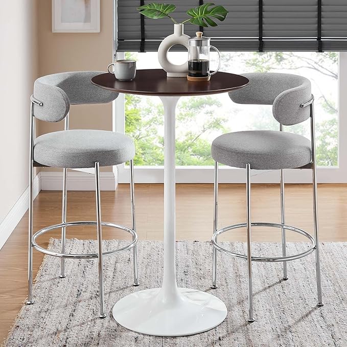 Modway Lippa Round 28" Wood Grain Mid-Century Modern Bar Table in [Color]