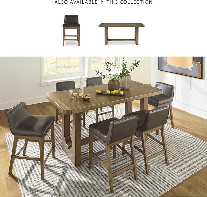 Signature Design by Ashley Cabalynn Modern Counter Height Dining Table, Dark Brown